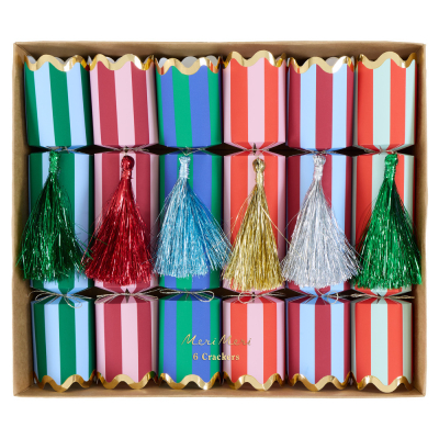 Striped Tinsel Tassel Crackers|Meri Meri