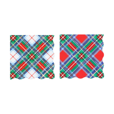 Plaid Mix Large Napkins|Meri Meri
