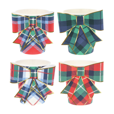 Plaid Mix Bow Cups|Meri Meri