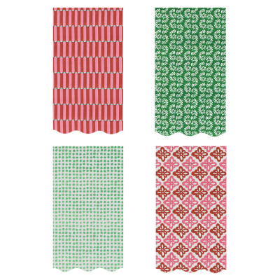 Meri Meri x Molly Mahon Red And Green Guest Towels|Meri Meri