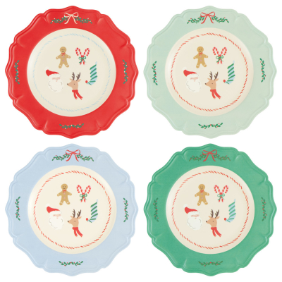 Jolly Christmas Reusable Large Plates|Meri Meri