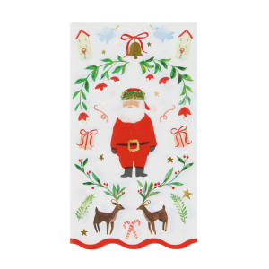 Foliage Santa Patterned Guest Towels|Meri Meri