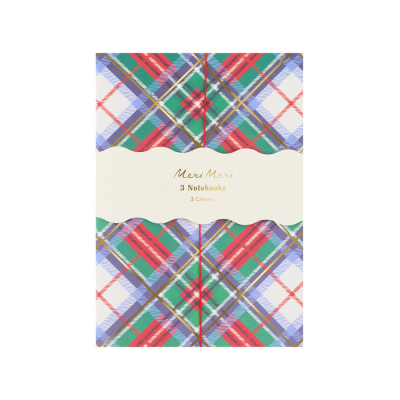 Plaid Softcover Notebook Set|Meri Meri