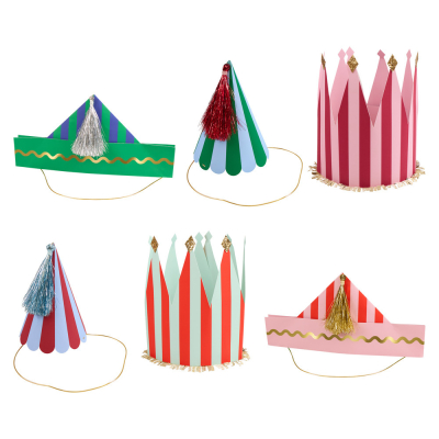 Fun Striped Party Hats|Meri Meri