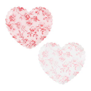 Toile Floral Heart Plates|Meri Meri