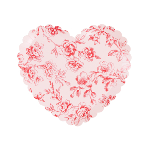 Toile Floral Heart Plates|Meri Meri