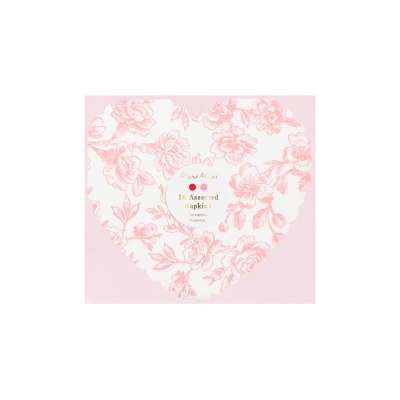 Toile Floral Heart Napkins|Meri Meri