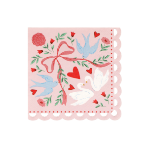 Lovebird Lace Large Napkins|Meri Meri