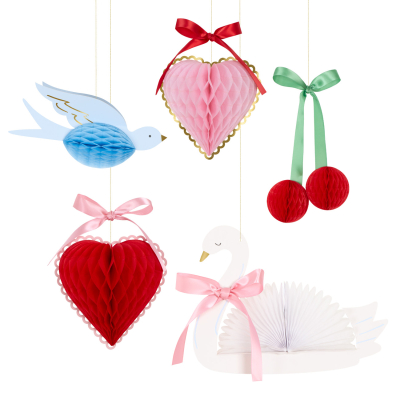 Fancy Valentines Honeycomb Decorations|Meri Meri