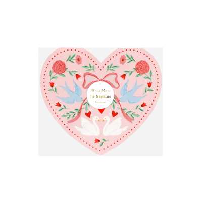 Lovebird Lace Heart Napkins|Meri Meri