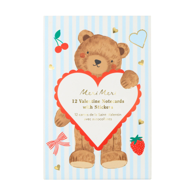 Teddy Bear Valentines Cards And Stickers Set|Meri Meri