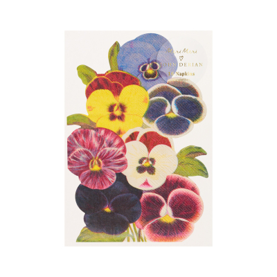 Meri Meri x John Derian Scrapbook Pansy Napkins|Meri Meri
