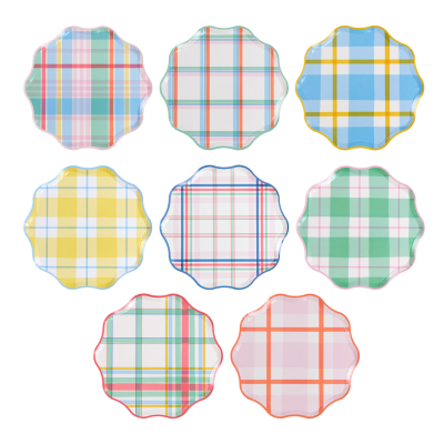 Pastel Plaids Side Plates|Meri Meri