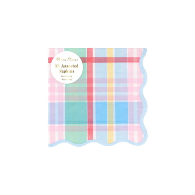 Pastel Plaids Small Napkins|Meri Meri