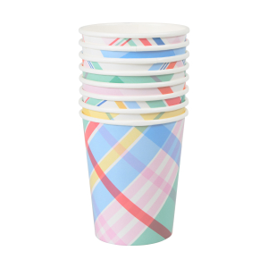 Pastel Plaids Cups|Meri Meri