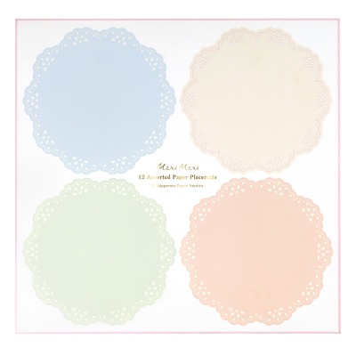 Broderie Anglaise Pastel Paper Placemats|Meri Meri