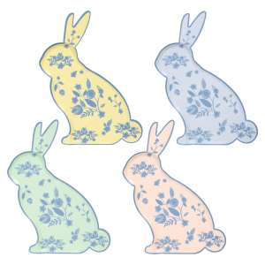 Vintage Botanical Bunny Shaped Plates|Meri Meri