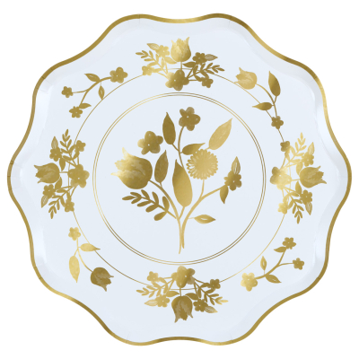 Gold Vintage Botanical Dinner Plates|Meri Meri