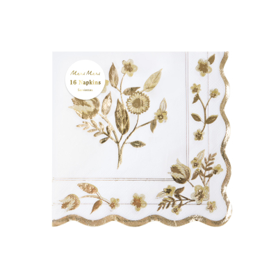 Gold Vintage Botanical Large Napkins|Meri Meri