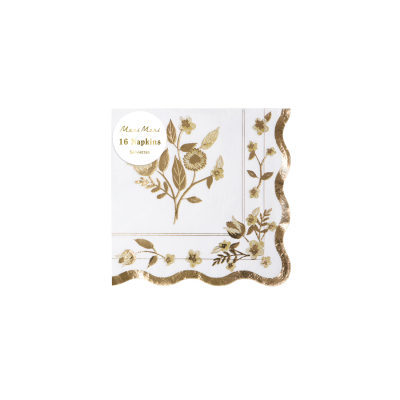 Gold Vintage Botanical Small Napkins|Meri Meri