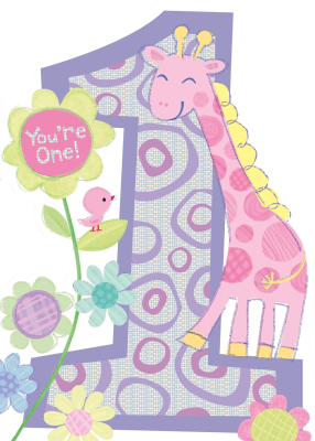 Giraffe 1 Year Old Card|Peaceable Kingdom
