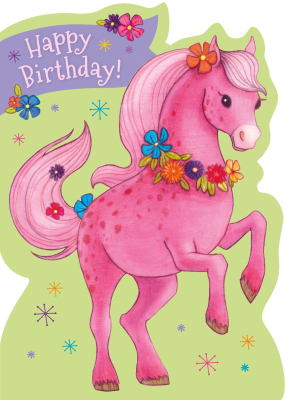 Pink Horse Card|Peaceable Kingdom