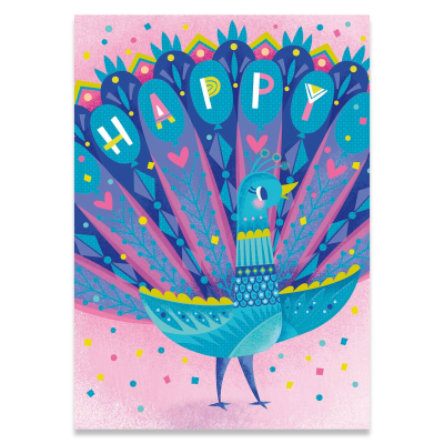Blue Peacock Card|Peaceable Kingdom