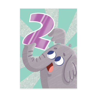 2 Year Old Elephant Card|Peaceable Kingdom