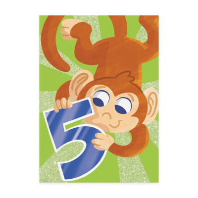 5 Year Old Monkey Card|Peaceable Kingdom