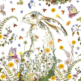 SHEET WRAP Wildflower Hare