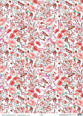 SHEET WRAP Red Floral