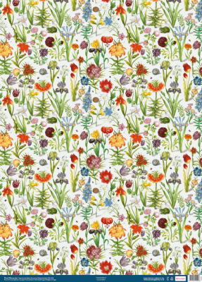 SHEET WRAP Floral Manuscript