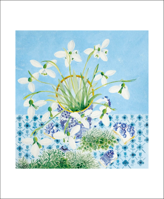 Snowdrops And Lichen