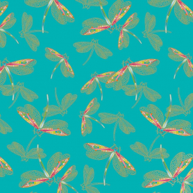 SHEET WRAP Dragonflies Aqua