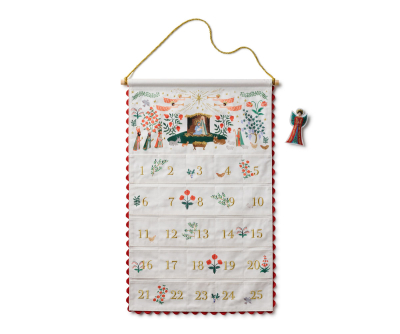 Nativity Embroidered Hanging Advent Calendar|Rifle Paper