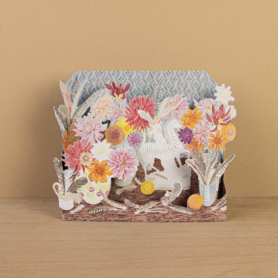Zebra Dahlias And Feathers Die Cut|Art Angels