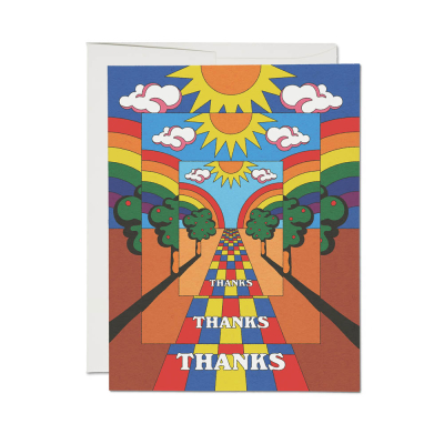 Mirrored Thanks Thank You card|Red Cap Cards