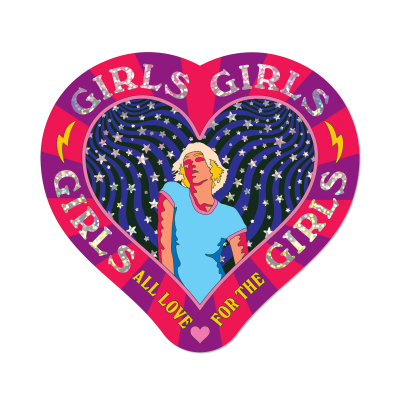Girls Girls Girls sticker|Red Cap Cards