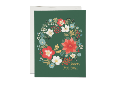 Holiday Wreath FOIL Holiday Boxed Set|Red Cap Cards