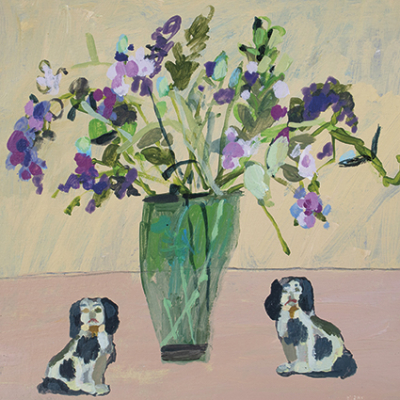 Staffordshire Dogs And Sweet Peas