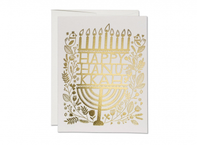 Hanukkah Candles FOIL Holiday Card|Red Cap Cards