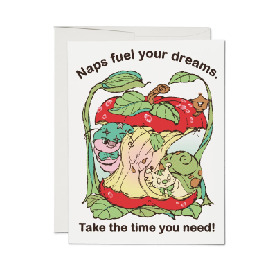 Naps Fuel Dreams Friendship card|Red Cap Cards