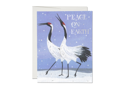 Snow Crane FOIL Holiday Boxed Set|Red Cap Cards
