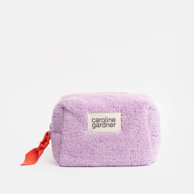 Lilac Towelling Mini Cube Cosmetic Bag|Caroline Gardner