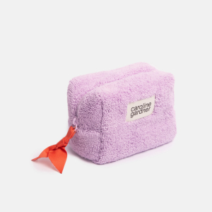 Lilac Towelling Mini Cube Cosmetic Bag|Caroline Gardner