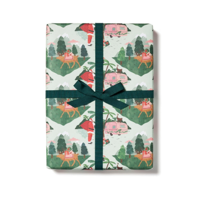 Santa Camper Holiday Wrap Roll|Red Cap Cards