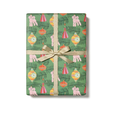 Christmas Poodle Holiday Wrap|Red Cap Cards