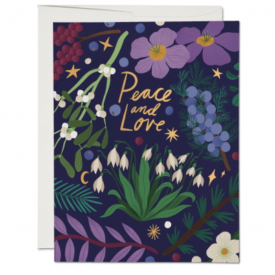 Winter Botanicals FOIL Holiday Card|Red Cap Cards