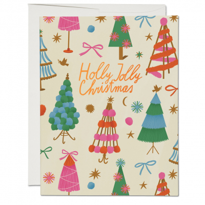 Holly Jolly Trees FOIL Holiday Boxed Set|Red Cap Cards
