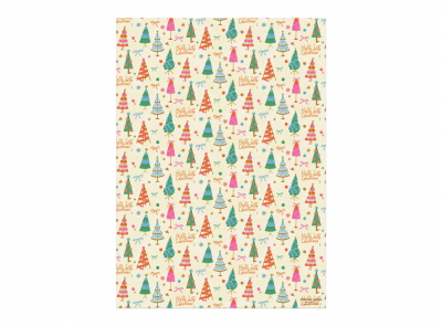 Holly Jolly Trees Holiday Wrap Roll|Red Cap Cards